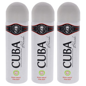 Cuba Black by Cuba for Men - 6.6 oz Body Spray - Pack of 3